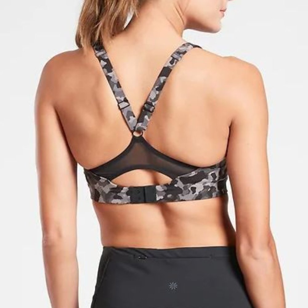 Athleta Black Camo Advance Bra Gem